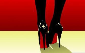 Pop Art High Heels Shoes Red Bottom Ultra HD Desktop Background