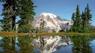 Wallpaper Mount Rainier National Park Lake Reflection