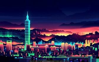 A Pretty Nice Neon Wallpaper Vaporwave City