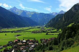 Desktop Wallpaper Austria Schwendau Village Mountain Cities
