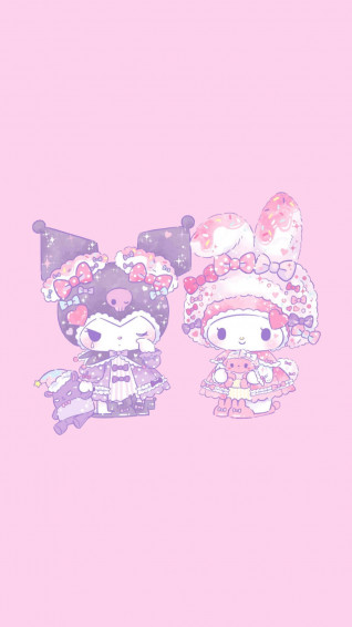 Sanrio Kuromi Melody In Cute Kawaii Outfits Mobile Wallpaper