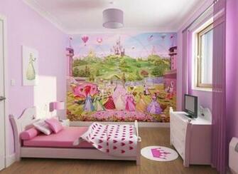 Teenage Girls Bedroom Design With Cute Wallpaper And Wooden Floor