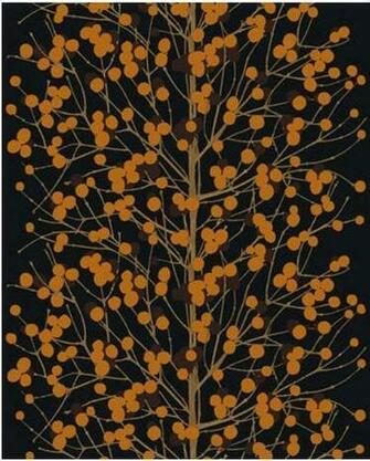 Marimekko Lumimarja Wallpaper In Orange And Brown By Erja Hirvi