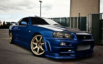 Nissan Skyline Gtr R34 Blue Wallpaper Photos Pictures