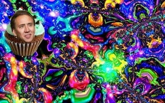 Nicolas Cage Trippy Cupcake Wallpaper By Star Dome