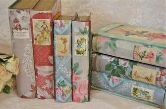 The Polka Dot Closet Vintage Wallpaper Covered Book Boxes
