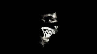 Cool 3d Ghost Mask In Black 0xkmutkzjeddjazj Wallpaper