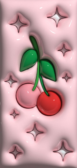 Cute 3d Pink Pastel Phone Background Cherries Stars In