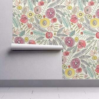 Peel And Stick Removable Wallpaper Watercolor Floral Flowers