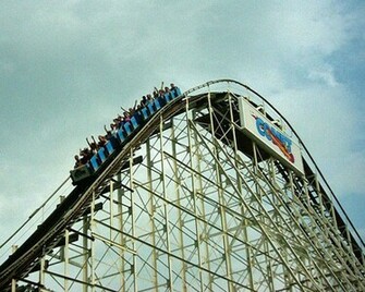 Stylize The Desktop With Electrifying Roller Coaster Wallpaper