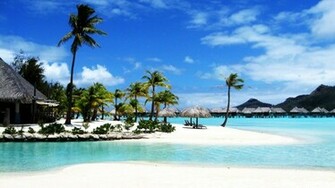 Tropical Beach Resort HD Wallpaper