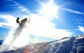 Wallpaper Snowmobile Snow Sky Sun Sled Desktop Sports