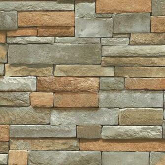 Ledge Stone Brown Peelable Vinyl Prepasted Wallpaper Lowe S Canada