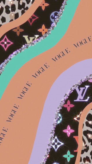 Louis Vuitton Leopard Print Glitter Wallpaper