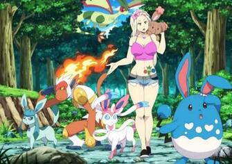 Pokemon Blonde Hair Buneary Flygon Glaceon Green Eyes Infernape