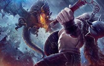 Wallpaper Flight Fire Dragon Warrior Art Fantasy Shield