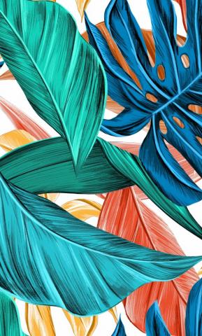Abstract Leaves Colorful Art Wallpaper