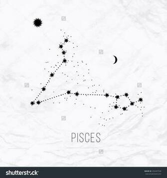 Astrology Sign Pisces On White Paper Background Zodiac