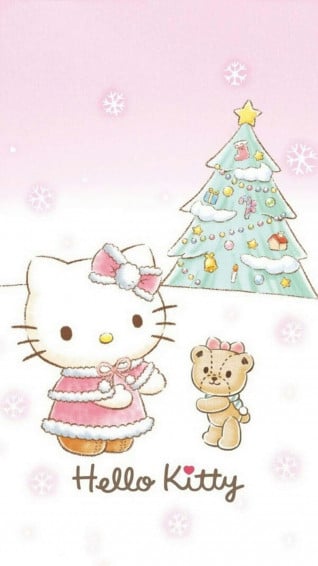 A Festive Hello Kitty In Santa Hat For The Holidays