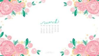 March Watercolor Floral Calendar For Your Computer Desktop