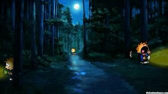 Calvin And Hobbes Comics Forest Trees Mood G Wallpaper