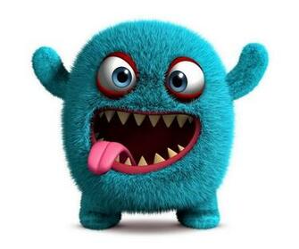 Blue Cute Monster Wallpaper