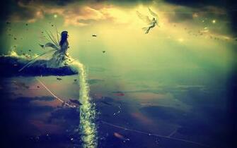 Fantasy Fairy Wings Magic Children Pixie Sparkle Landscapes Mountains
