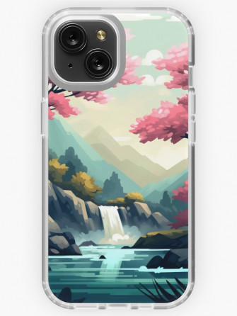 Mountain Waterfall Wallpaper iPhone Case By Dyarwan