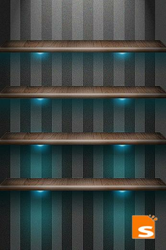 Shelf And Icon Glowing HD Wallpaper Pro iPhone
