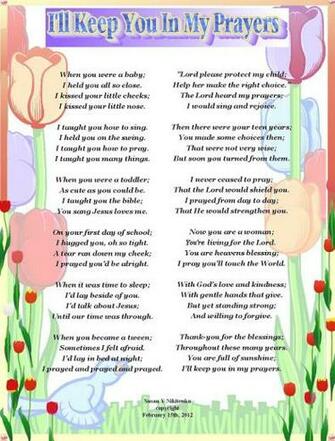 Ll Keep You In My Prayer Poem Poster Title