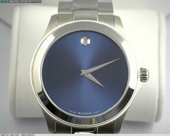 Movado Watch W Blue Dial