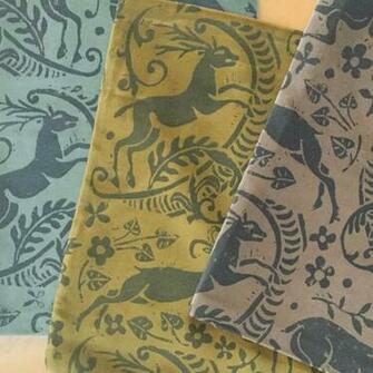 We Hand Silkscreen Our Fabrics Wallpaper In England Shown Here