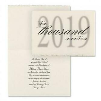 Shaded Year Announcement Parchment Deckle Graduation