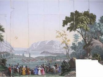 19c Zuber West Point French Scenic Wallpaper Lot