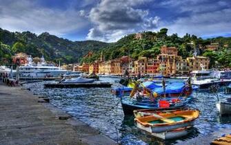 Portofino Village Full HD Wallpaper Background