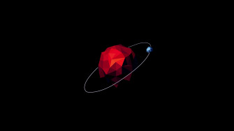 Minimalist 4k Black Wallpaper Polygon Planet Orbit