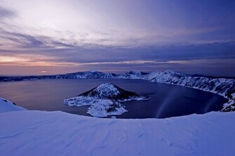Crater Lake Snow Wallpaper Travel HD
