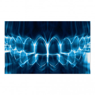 Glowing Blue Teeth Dentist Orthodontist Poster Wallpaper
