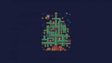 Minimal Mario Bit Pixel Art Wallpaper