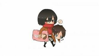 Mikasa Adn Eren Chibi Anime 6r Wallpaper HD