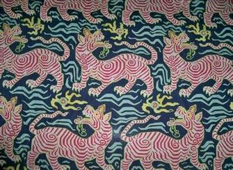 Clarence House Chinoiserie Tibet Dragon Linen Toile Fabric Yards N