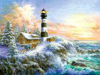 Winter Majesty Lighthouse Wallpaper