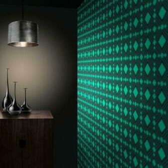 Temporary Wallpaper Diamond Emerald Green