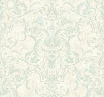 Beige Teal Bd9142 Damask Wallpaper Traditional