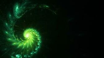 Green Fractal Spiral Wallpaper