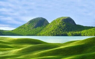 Green Hills In Village High Definition Wallpaper