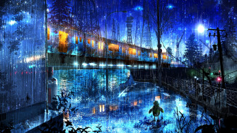 Original HD Robot Night Rain Train Rare Gallery