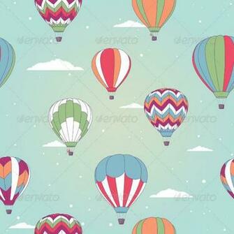 Retro Hot Air Balloons Background Decorative