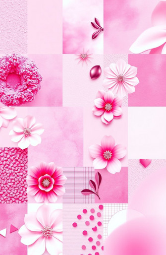 Pink Collage Computer Wallpaper