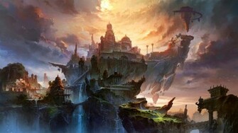 The City In Clouds Computer Wallpaper Desktop Background